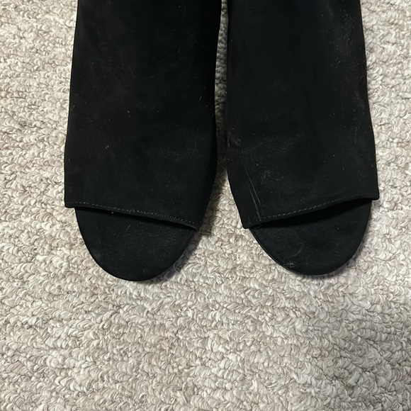 BAMBOO Black Peep Toe Heels - Picture 2 of 9